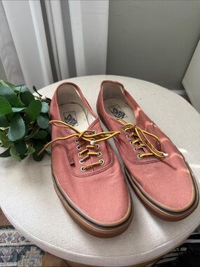 Vans Rust Canvas Low-Top Sneakers with Yellow Laces